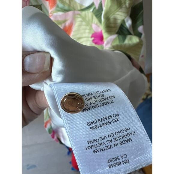 Women's Tommy Bahama 100% Silk Sleeveless Shift Dress M Tropical Floral - Picture 6 of 6